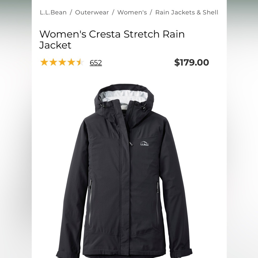 Like new worn once ll bean rain jacket